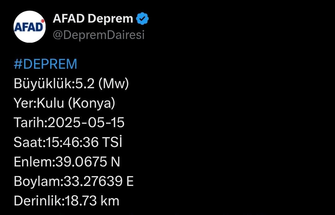 Konya Sallandı! 5.2’lik Deprem