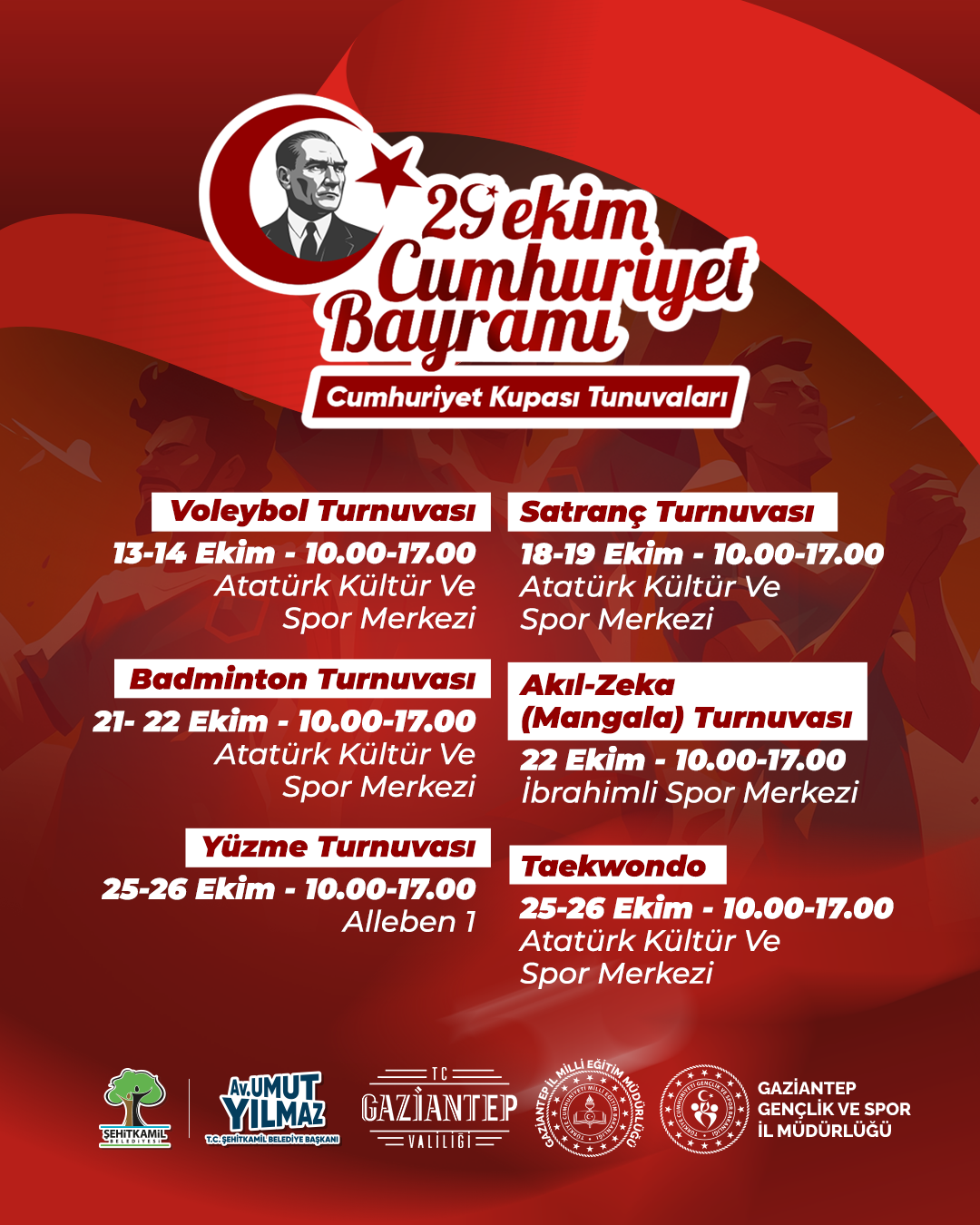 Şehi̇tkami̇l’de 29 Eki̇m Cumhuri̇yet Bayramı Coşkusu Sporla Başlıyor