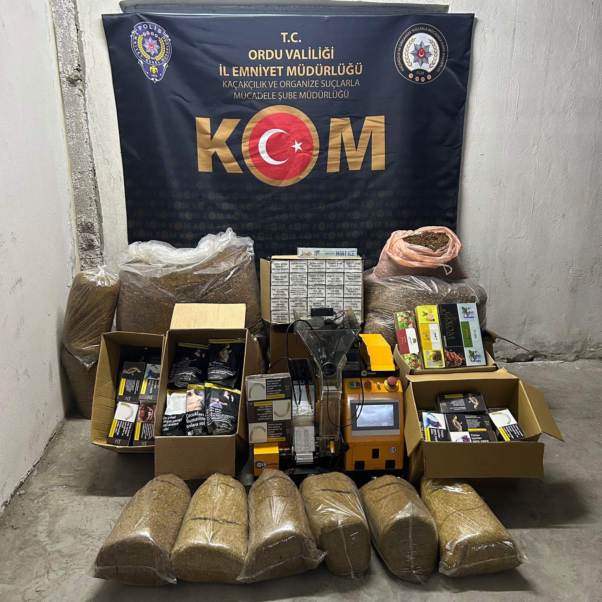 Ordu’da Kaçak Tütün Operasyonu: 5 Şüpheli Hakkında İşlem Yapıldı