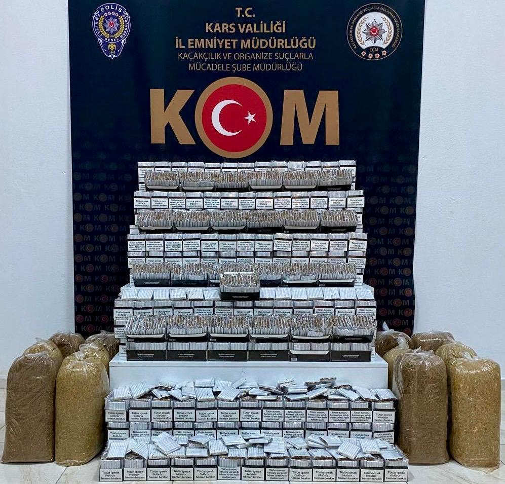 Kars’ta Kaçak Tütün Operasyonu: 80 Bin Doldurulmuş Makaron Ele Geçirildi