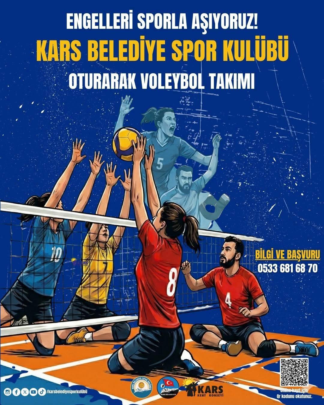 Kars Belediyesi’nden “Sporla Engelleri Aşıyoruz” Projesi: Oturarak Voleybol Takımı Kuruldu