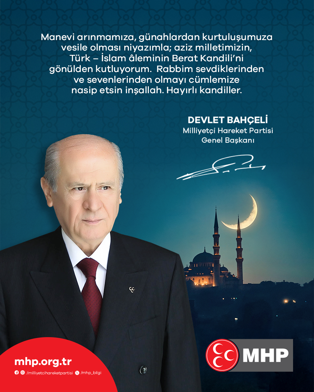 Bahçeli’den Berat Kandili Mesajı
