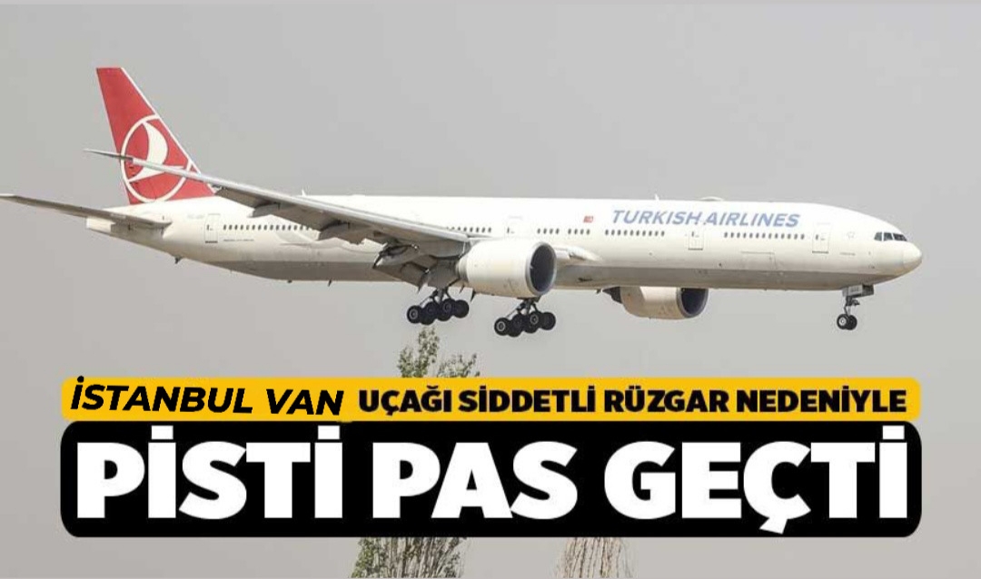 Van’da şiddetli rüzgar uçaklara pisti pas geçirdi