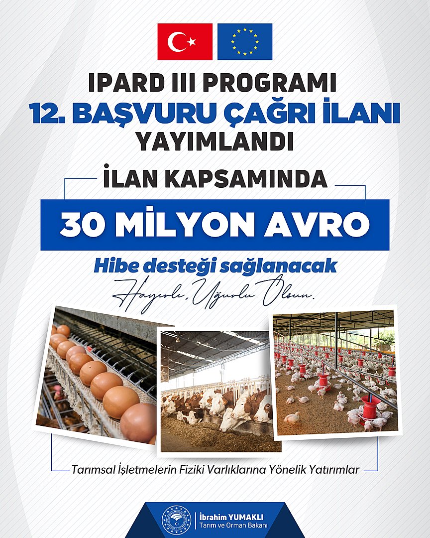 Bakan Yumaklı’dan Üreticilere 2,9 Milyar Liralık Hibe Müjdesi