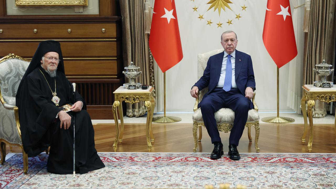 Cumhurbaşkanı Erdoğan Fener Rum Patriği Bartholomeos’u Kabul Etti