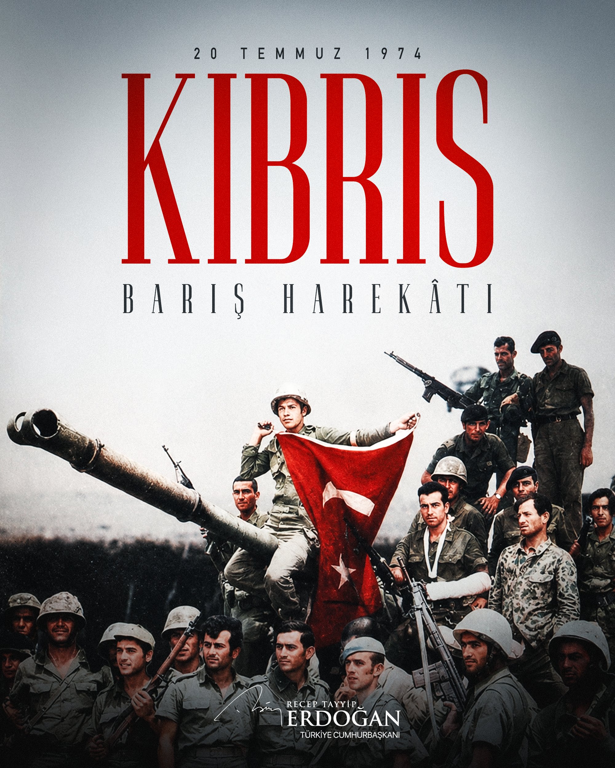 Kıbrıs Barış Harekâtı’nın 52. Yıl Dönümü Dolayısıyla Cumhurbaşkanı Erdoğan’dan Mesaj