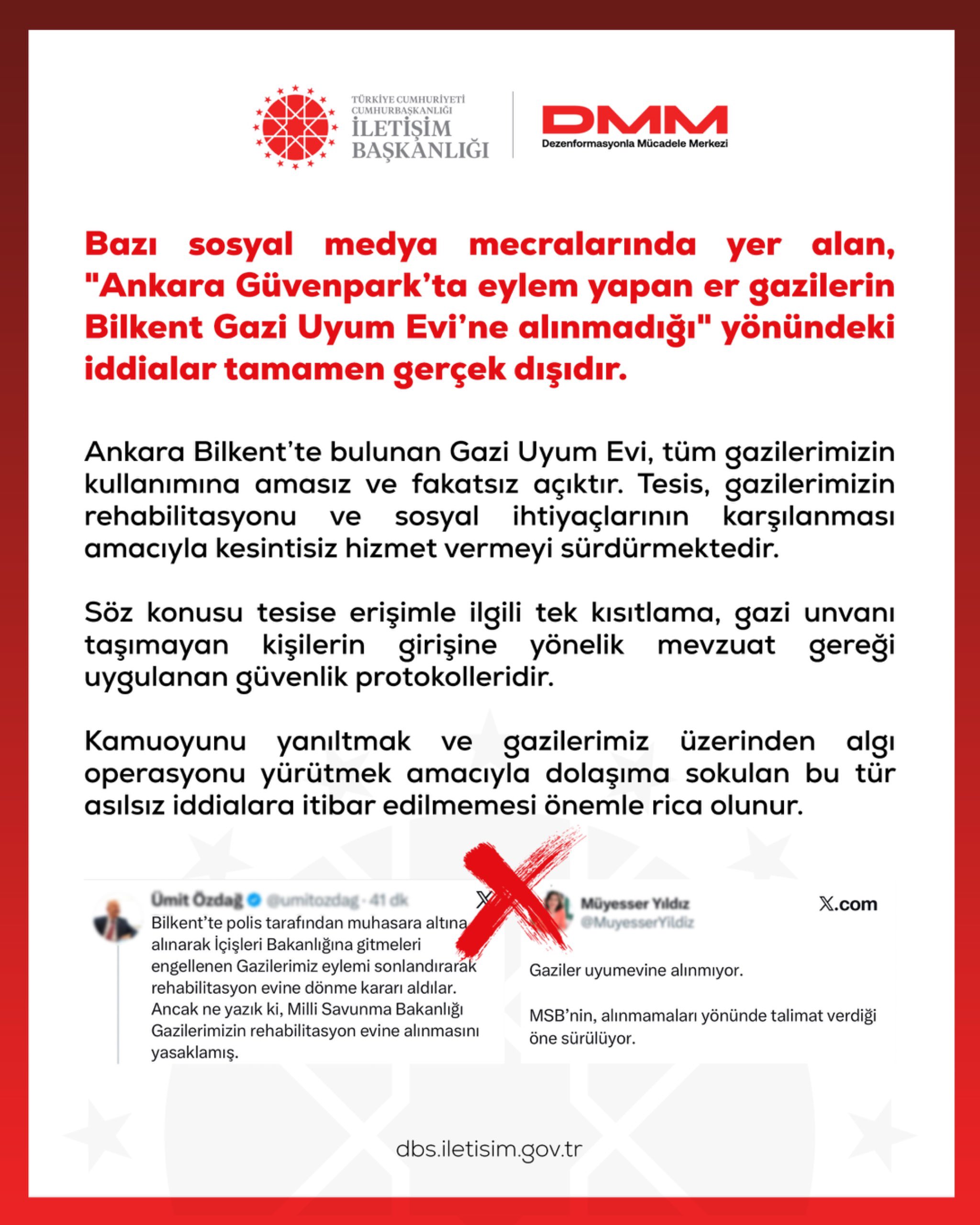 DMM’den Bilkent Gazi Uyum Evi İddialarına Yalanlama