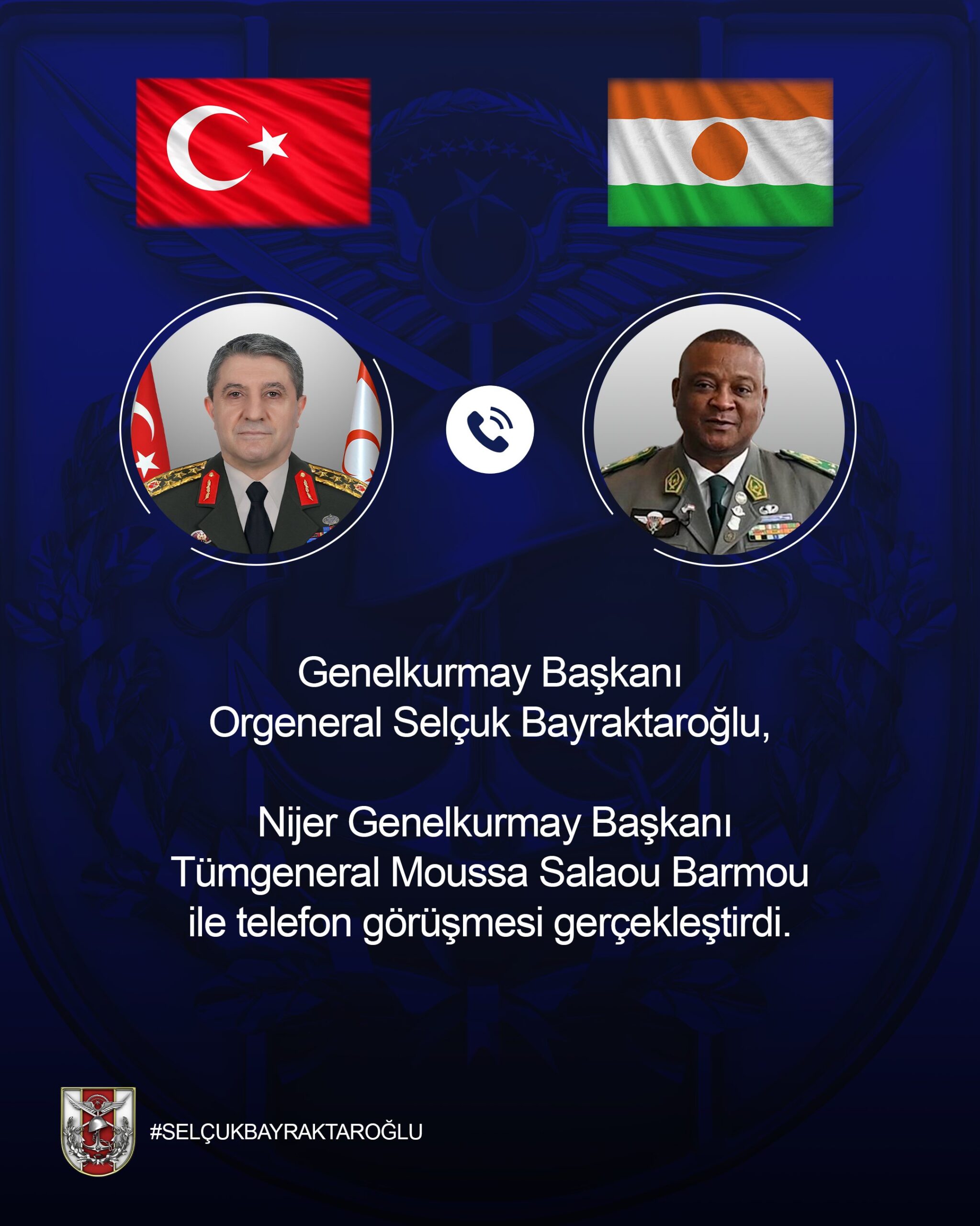 Orgeneral Bayraktaroğlu, Nijerli Mevkidaşı Barmou İle Görüştü