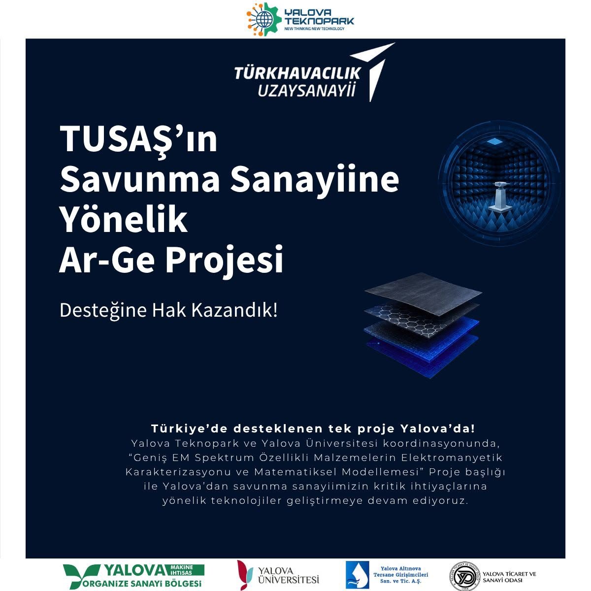 Yalova’dan Savunma Sanayisine Stratejik Proje: TUSAŞ Çağrısında Türkiye’de Destek Alan Tek Proje Oldu